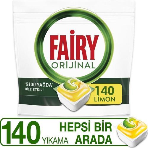 Hepsi Bir Arada 140 Yıkama Bulaşık Makinesi Deterjanı Tableti / Kapsülü Limon Kokulu