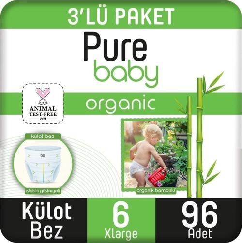 Organik Pamuklu Külot Bez 3'lü Paket 6 Numara Xlarge 96 Adet