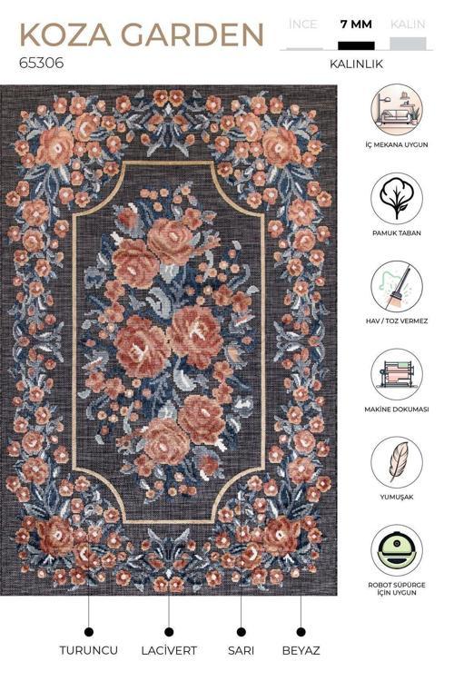 Koza Garden Multi Halı Kilim Balkon Teras Bahçe Salon Koridor Makine Halısı 65306