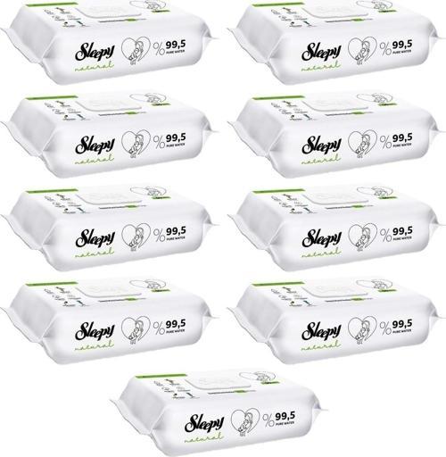 Islak Havlu Mendil 90 Yaprak Natural Yenidoğan 9 Lu Set 810 Yaprak Plastik Kapaklı