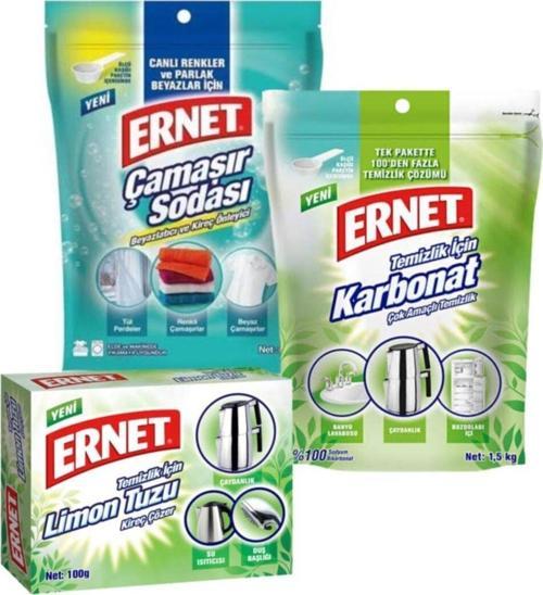 Temizlik Için Karbonat 1.5 Kg + Temizlik Için Limon Tuzu 100 Gr + Çamaşır Sodası 2 Kg 3 Lü Set