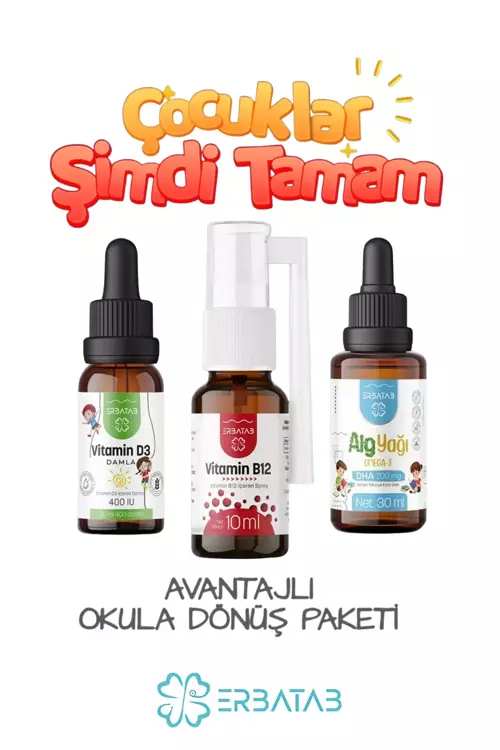 Okula Dönüş Paketi ( Vitamin D3, Vitamin B12, Alg Yağı Omega-3)