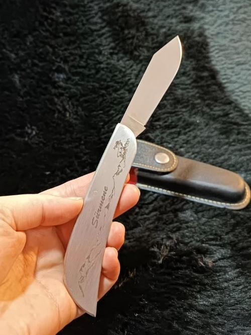 Krom İşlemeli Avcı Çakı Bıçağı (Tek Bıçaklı) 61808 8.0 cm