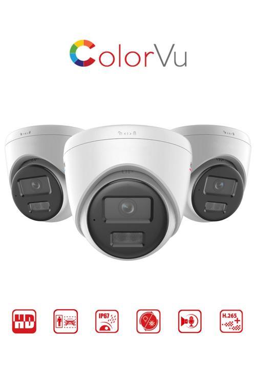 4Mp Colorvu & Smart Hybrid Light Turret Network Kamera (Dahili Mikrofon)