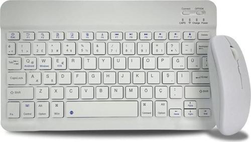 Bluetooth Kablosuz Ingilizce Klavye Ve Fare Şarj Edilebilir Alüminyum Alaşımtaşınabillir Midiklavye