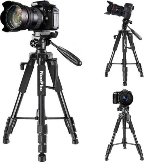 Kamera Tripod Bluetooth Kumanda Alüminyum Kalın Gövdeli Fotoğraf Kamera Tutucu Çantalı 210 Cm F910A