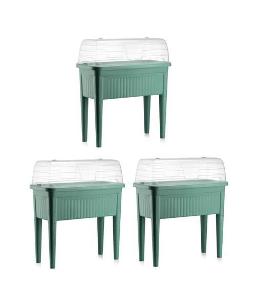 SO-ABS3 Fanuslu Ayaklı Bahçe Yetiştirme Saksı 60 lt Yeşil 3 Adet