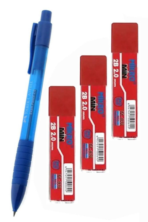 2.0 Mm Kalın Uçlu Versatil Kalem Faber Castell 1 Adet ve 2.0 Mm Kalın Uç Kırmızı 3 Adet Kalın Uçlu Mekanik Kalem