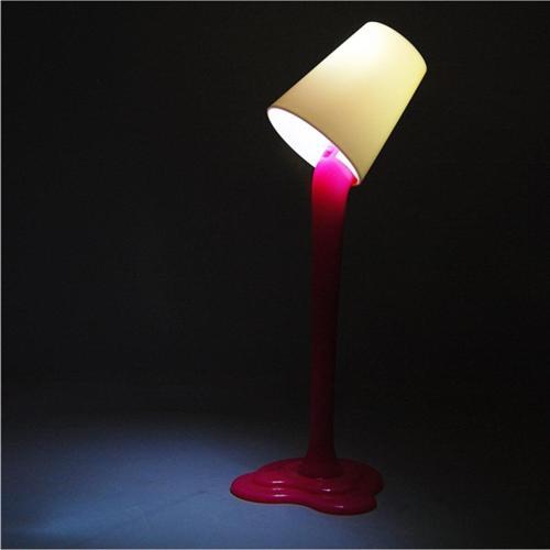2"li Abajur Tasarımlı Masa Lambası Işıklı Tükenmez Kalem 17 Cm Pembe