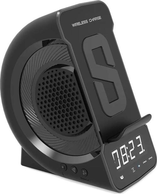 Bluetooth Masaüstü Speaker Stand ve Kablosuz Şarj Aynı Anda 2 Telefon Şarj 3in1 15cm x 8 cm WD-200