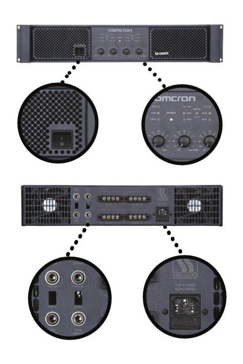 Omcron Q-1200T 4x300W 4 Çıkışlı Hat Trafolu Power Anfi Güç Anfisi