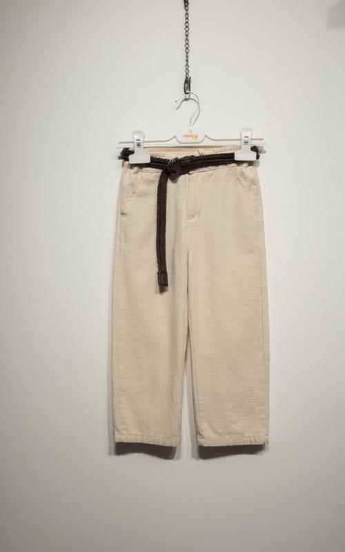 KEMERLİ KETEN PANTOLON Kemik