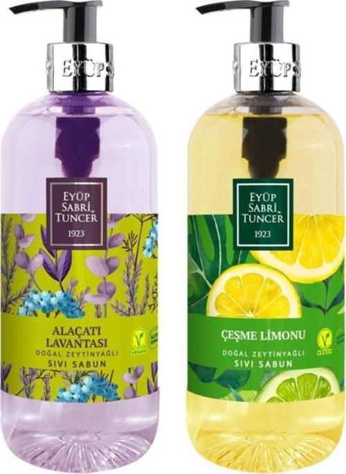 Doğal Zeytinyağlı Sıvı Sabun Alaçatı Lavantası 500 Ml + Çeşme Limonu 500 Ml