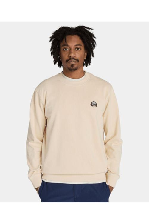 Tree Logo Patch Crewneck Erkek Bej Sweatshirt Tb0A6Hhkefl1
