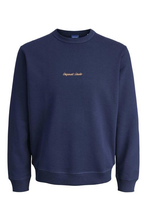 Jack Jones Jornorrebro Emb Sweat Crew Pls Erkek Lacivert Büyük Beden Sweatshirt 12288203-04