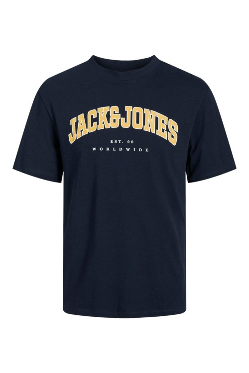 Jack Jones Jjecaleb Varsıty Tee Ss O-Neck Noos Pls Erkek Lacivert Büyük Beden Tshirt 12258871-04