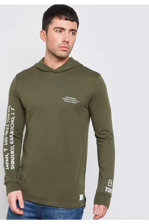 Wf Dean Ls Tee Hoodie Exp Erkek Yeşil Sweatshirt 22012796-21