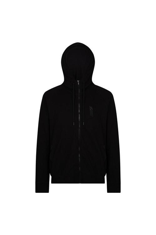 Men Kapüşonlu Jacket Erkek Siyah Sweatshirt 23217-2