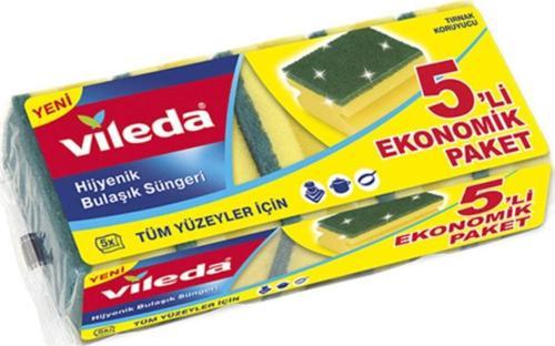 Yeşil Oluklu Bulaşık Süngeri 5'li