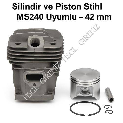 Motorlu Testere Silindir ve Piston Stihl MS240 024 Uyumlu – 42 mm