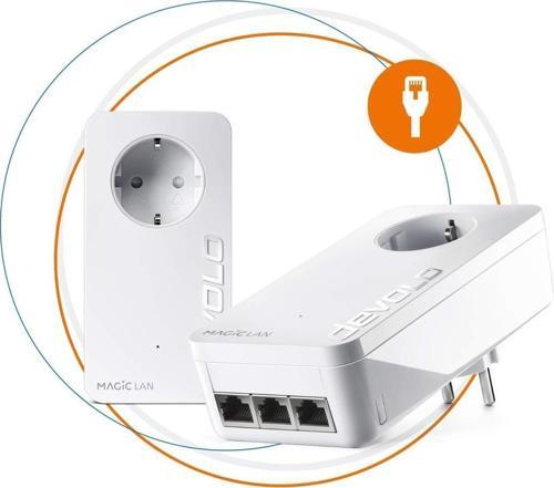 Magic 2 LAN triple Başlangıç Kiti I Mesh Wi-Fi I Powerline: 2.400 I WiFi Menzil Genişletici I Access Point I Tak