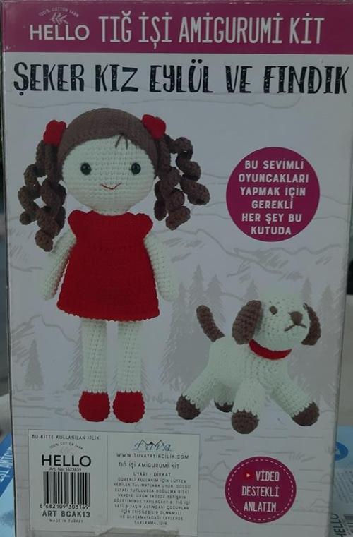Hello Tığ İşi Amigurimi Kiti Şeker Kız Eylül ve Fındık