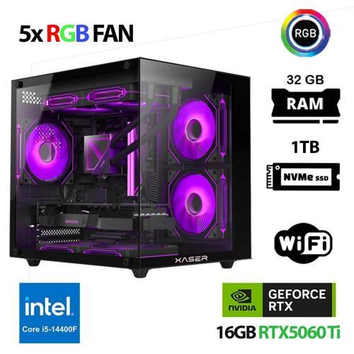 Cube X210 i5 14400F 32GB DDR5 Ram 1TB M.2 NVMe SSD 16GB RTX5060 Ti Masaüstü Oyuncu Bilgisayarı