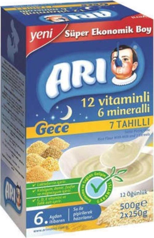 Gece 12 Vitaminli 6 Mineralli Sütlü 7 Tahıllı Pirinç Unu 500 gr
