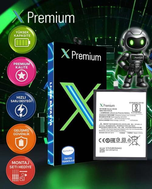​​Xpremium Xiaomi Mi A2 BN36 Batarya Pil Süper Yüksek Kalite 2910 mAh