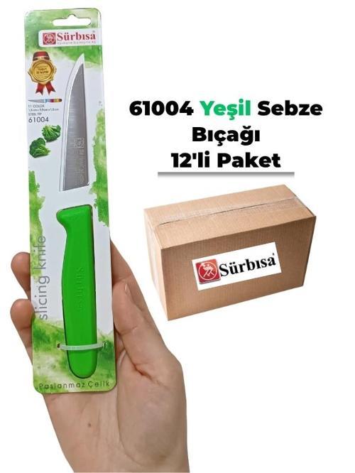 61004 Sebze Bıçağı Yeşil 1 Koli (12 adet)