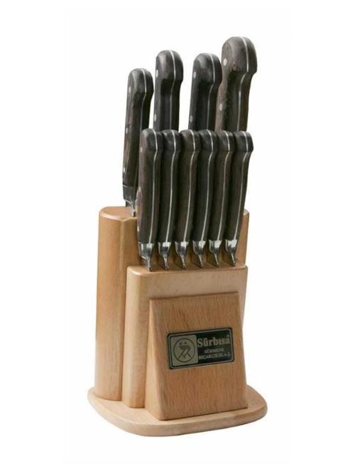 61500-YM-N Naturel Ahşaplı Mutfak Seti Pimli Sap