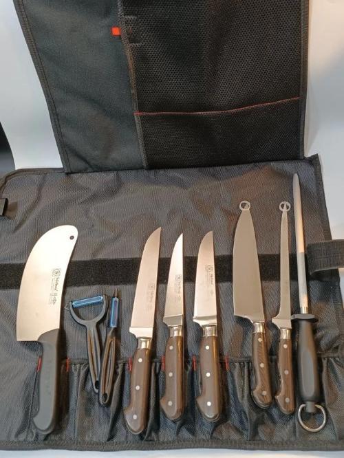 Çantalı Aşçı Gastronomi Handmade Bıçak Seti 9'lu Set