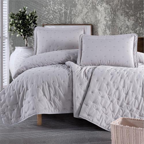 Clasy Microfiber Nakışlı Çift Kişilik Yatak Örtüsü Seti Aspendos