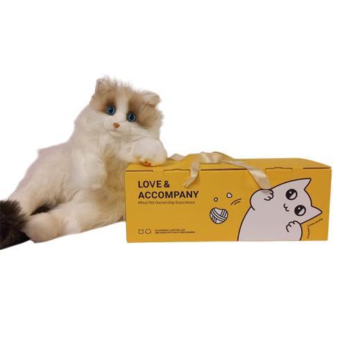 BD-CAT008 Büyük Kedi Sırt Çantası Beyaz-Kahverengi