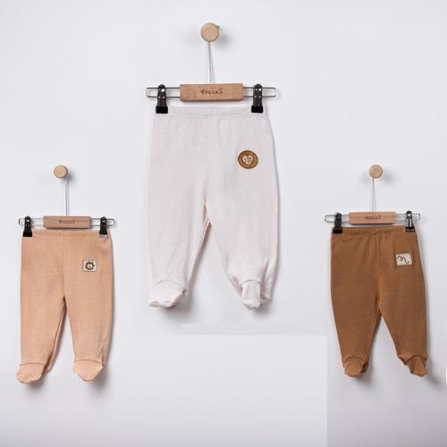 JUNGLE JAKARLI PATİKLİ ÜÇLÜ PANTOLON SET Kahverengi