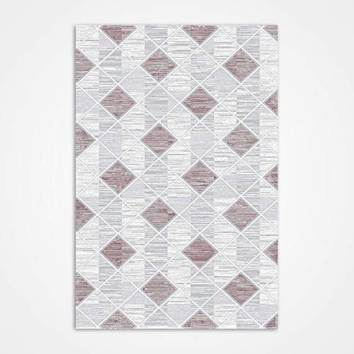 Jenna Gri Geometrik Etnik Modern Desenli Hav Vermeyen Leke Tutmayan Kolay Temizlenen Yumuşak Makine Salon Yolluk Mutfak Halı