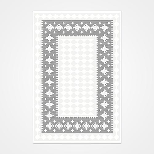 Noelle Gri Geometrik Etnik Modern Desenli Hav Vermeyen Leke Tutmayan Kolay Temizlenen Yumuşak Makine Salon Yolluk Mutfak Halı