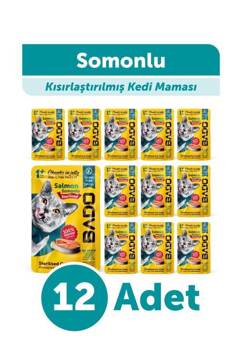 Kısırlaştırılmış Yaş Kedi Maması Somonlu 85Gr 12'li