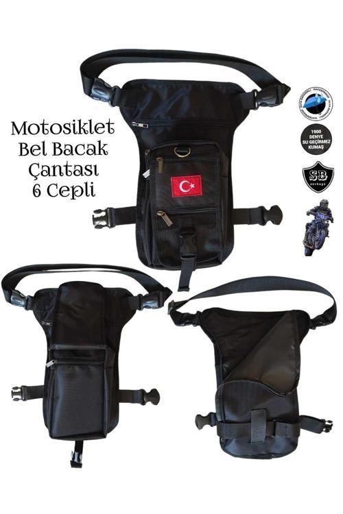 Motosiklet Bel Bacak Çantası 6 Gözlü
