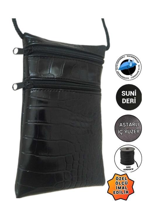 Suni Deri Asker Umre Hac Su Geçirmez Telefon Ve Para Boyun Cüzdanı Günlük Kullanıma Uygun