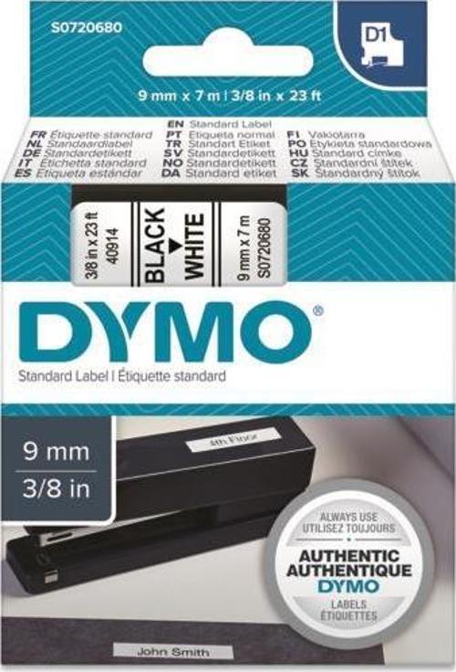 D1 Beyaz/Siyah Yedek Şerit 9mm x 7mt (40913)