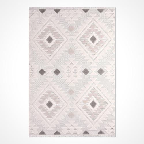 Madison Bej Geometrik Etnik Modern Desenli Hav Vermeyen Leke Tutmayan Kolay Temizlenen Yumuşak Makine Salon Yolluk Mutfak Halı
