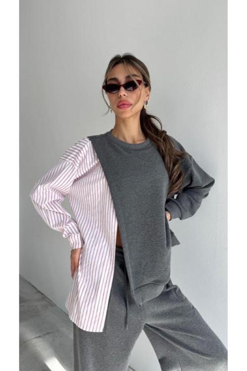 Kadın Gömlek Detaylı Tasarım Sweatshirt