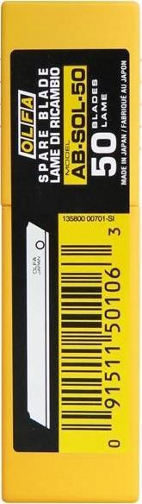 AB-SOL-50 Standart Tek Gövdeli (Kırımsız) Dar Maket Bıçağı Yedeği (50 li)