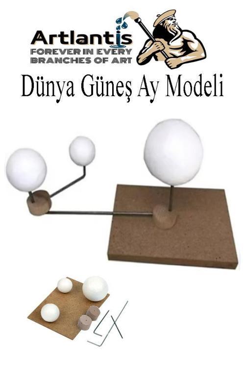 Güneş Dünya Ay Modeli 1 Paket Gezegen Maketi Deney Seti Güneş Sistemi Modeli Okul Ders Deney Seti Kendin Yap