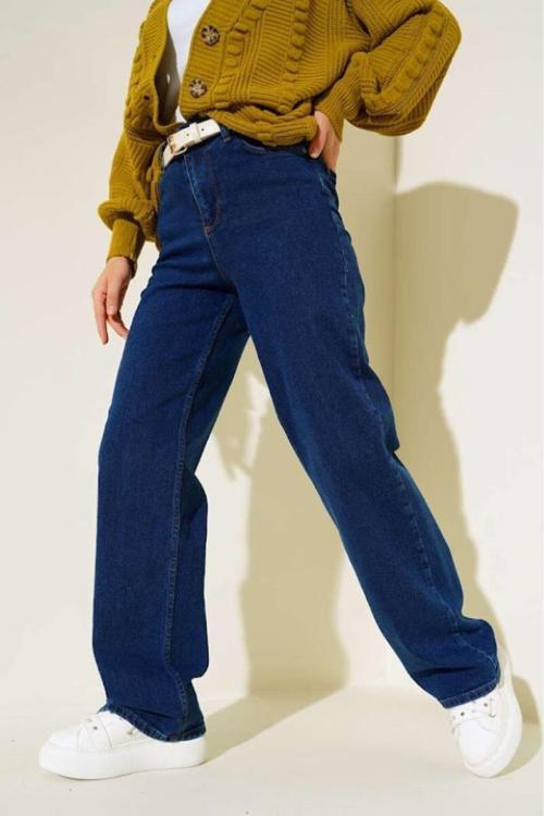 Kadın Likralı Palazzo Jean Pantolon