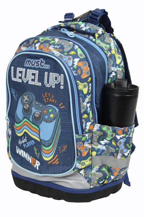 585192 Level Up Çift Cepli İlkokul Sırt Çantası-Siyah