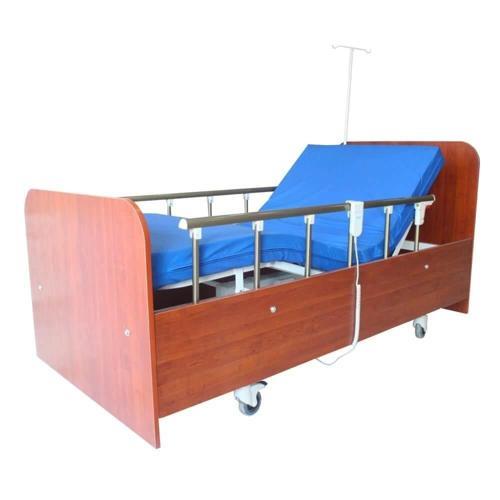 2 Motorlu Ahşap Hasta Karyolası | Ev Tipi, Bazalı ve Konforlu Tasarım ile Güvenli Kullanım