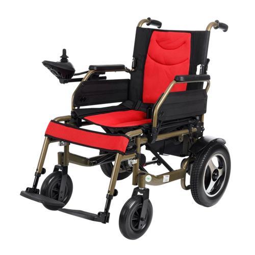 Akülü Tekerlekli Sandalye | Katlanabilir Alüminyum Şase, 2x250W Motor, File Kumaşlı, Yüksek