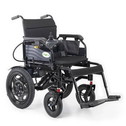 Akülü Tekerlekli Sandalye | Katlanabilir Çelik Şase, Havalı Arka Teker, 250W Motor CR-1005